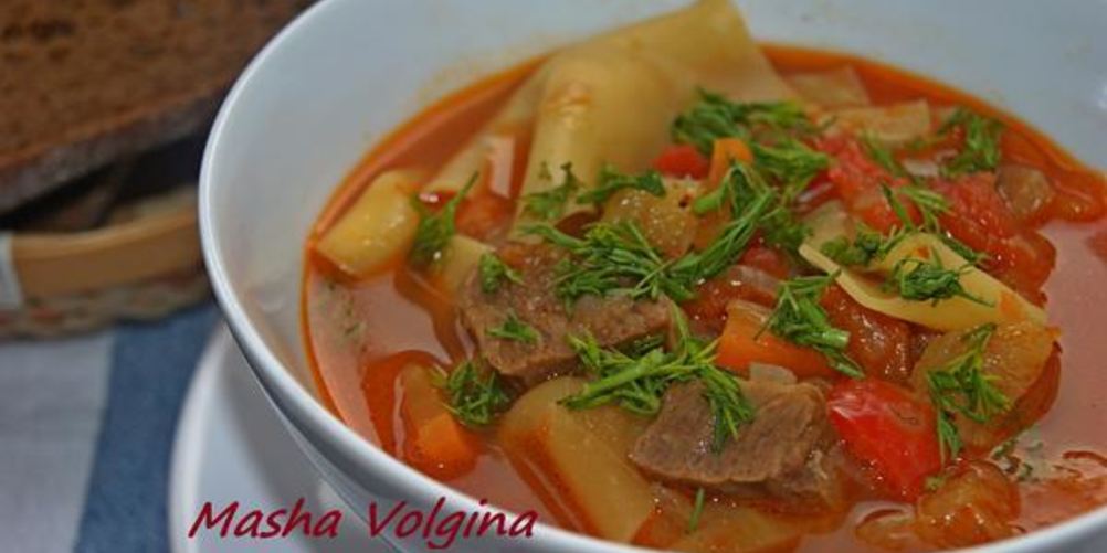 Рецепт лазаний-супа с говядиной и овощами