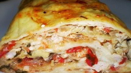 Рулет алла лазанья из тонкого лаваша