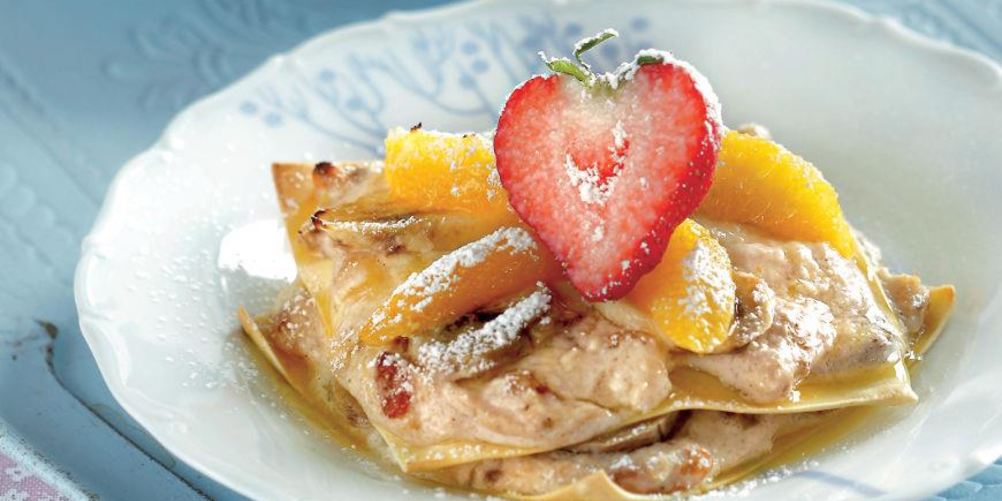 Рецепт сладкой фруктовой лазанья