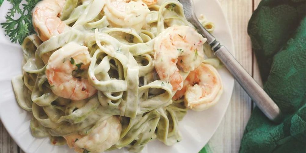 Рецепт итальянской пасты с креветками в сливочном соусе