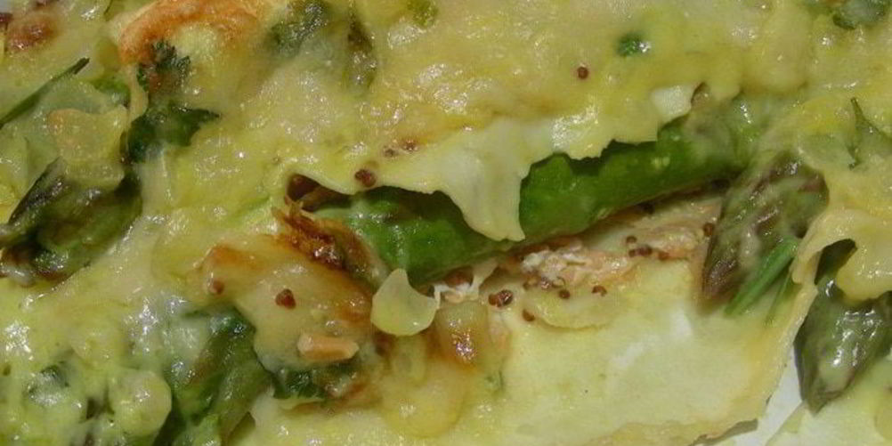 Рецепт каннелоней со спаржей и копченым лососем