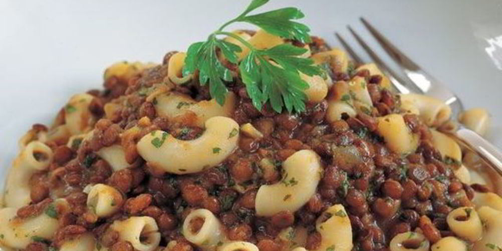Рецепт отварных макарон с чечевицей