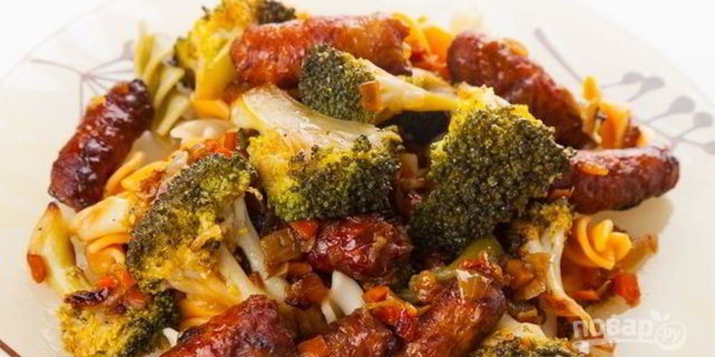 Рецепт пасты с брокколи и купатами