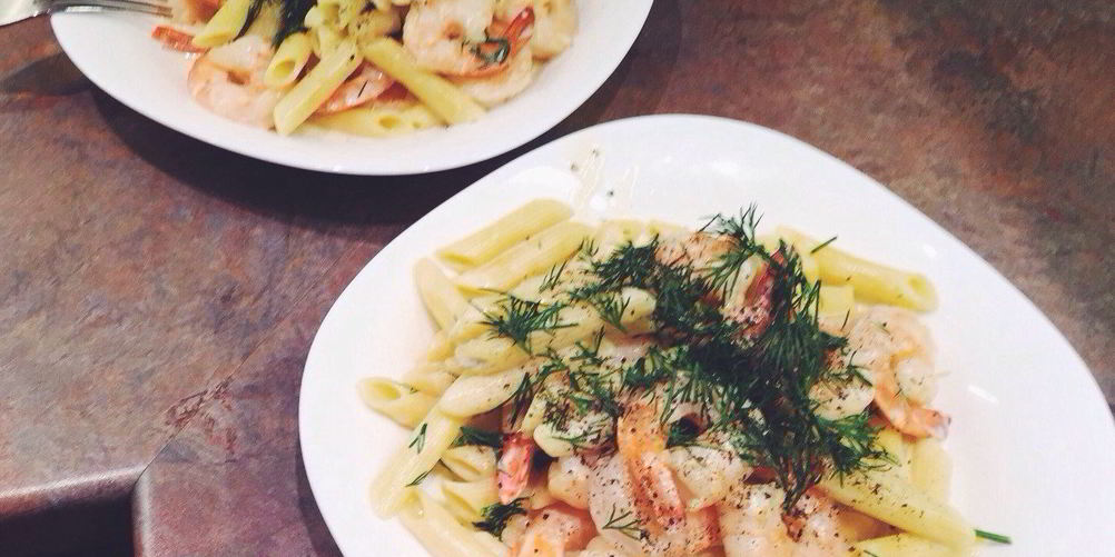 Рецепт пасты с креветками в сливочно-сырном соусе