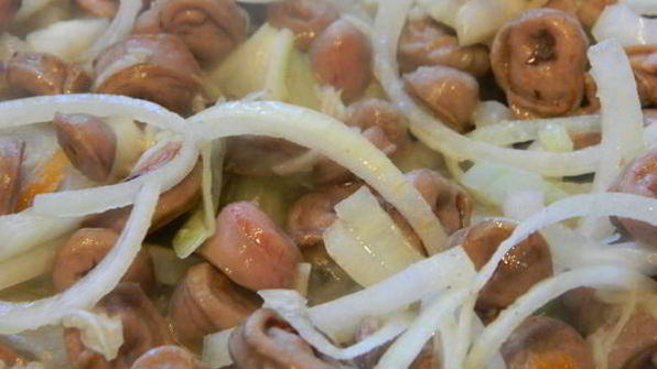 паста с куриными сердечками