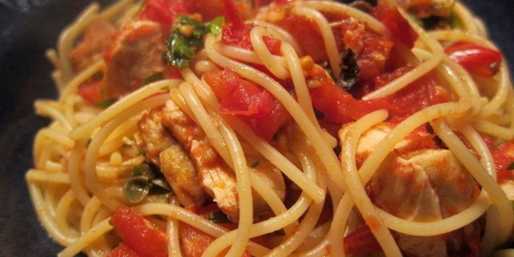 Рецепт пасты с курицей и грибами