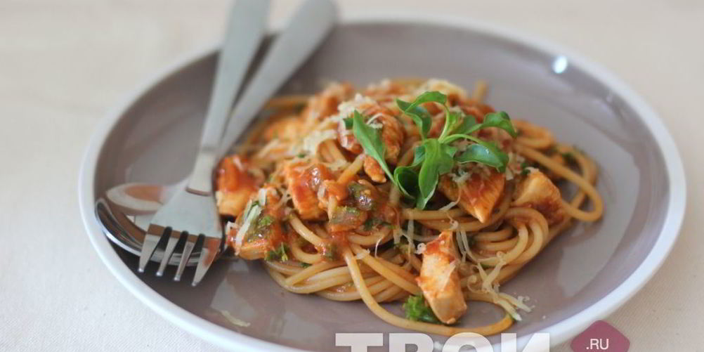 Рецепт пасты с курицей в томате