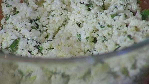 паста с тыквой, руколой и творожным соусом