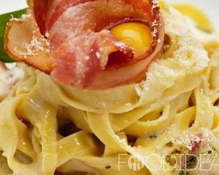 Паста тальятелле с беконом и шалфеем