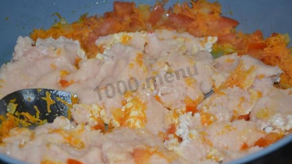 спагетти с куриным фаршем