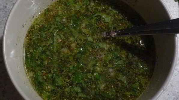 спагетти с цукини и миндально-чесночным соусом