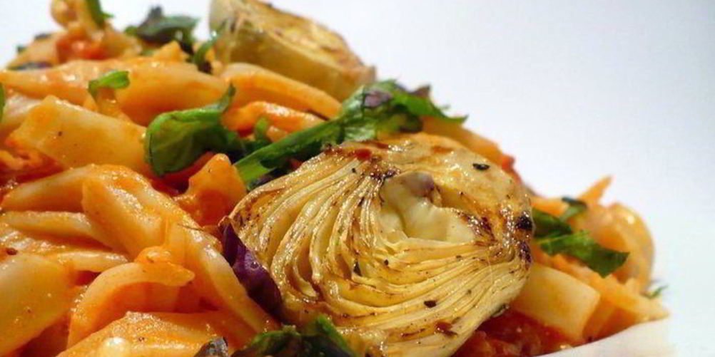 Рецепт тальятелле с нежнейшим томатным соусом и жареными артишоками