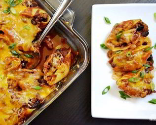 Запеченные фаршированные ракушки