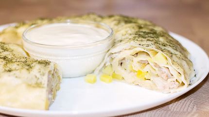 Ханума с фаршем и картошкой