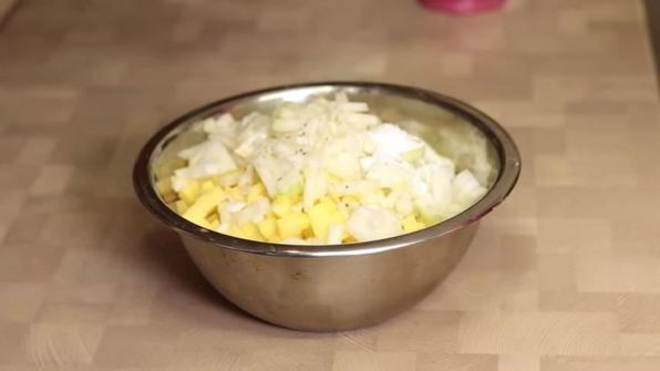 ханума с фаршем и картошкой