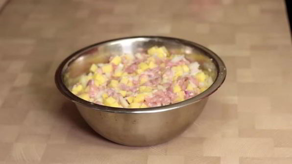 ханума с фаршем и картошкой