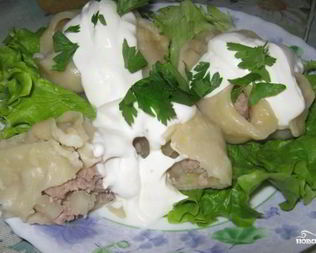 Манты с грибами и картошкой