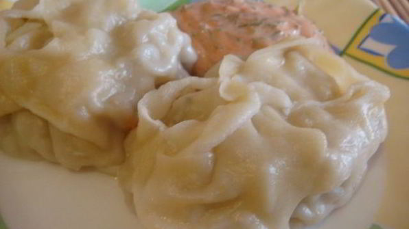 манты с гусем