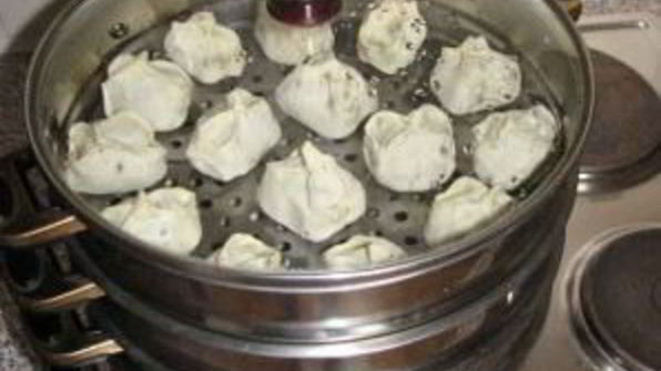 манты с кабачком и мясом