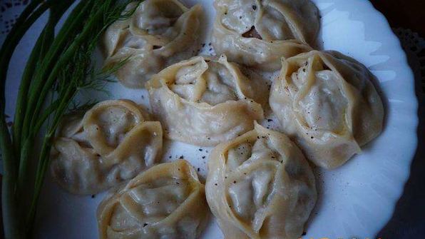 манты с мясом и с тыквой