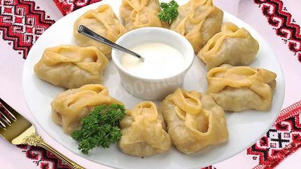 Манты с тыквой и салом