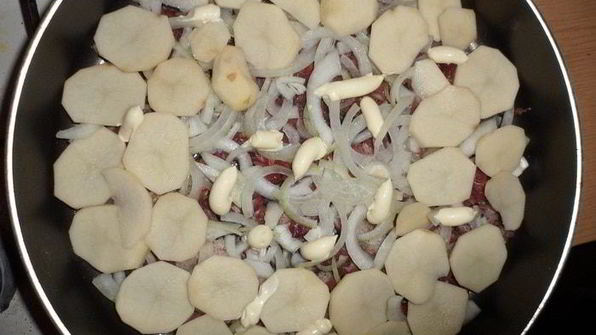 картошка с мясом по-французски