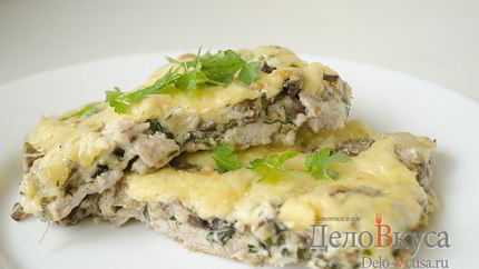 Мясо по-французски из свинины с грибами