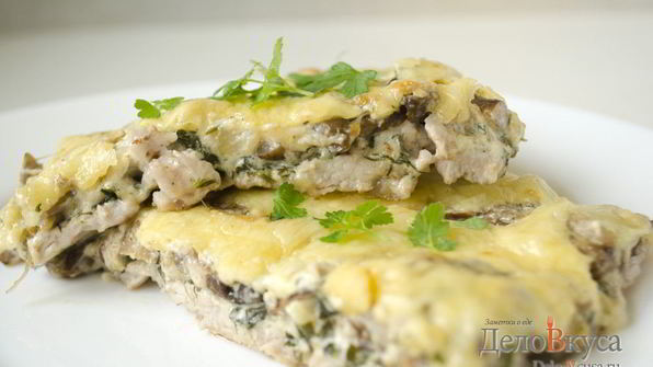 мясо по-французски из свинины с грибами