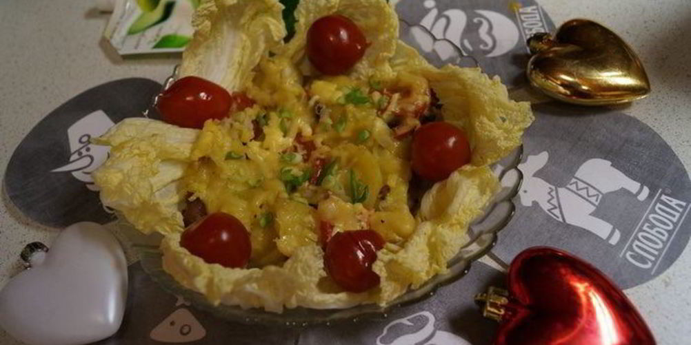 Рецепт мяса по-французски с грибами и помидорами