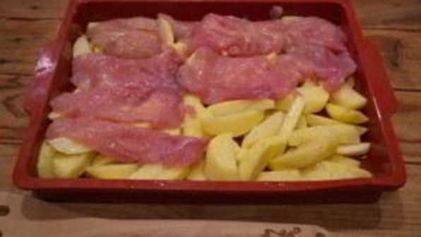 мясо по-французски в духовке с картошкой