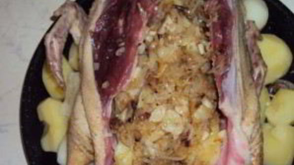 индоутка с картошкой в духовке