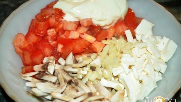 куриные грудки с шампиньонами и фетой в пароварке