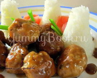 Куриные шарики в глазури