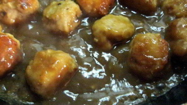 куриные шарики в глазури