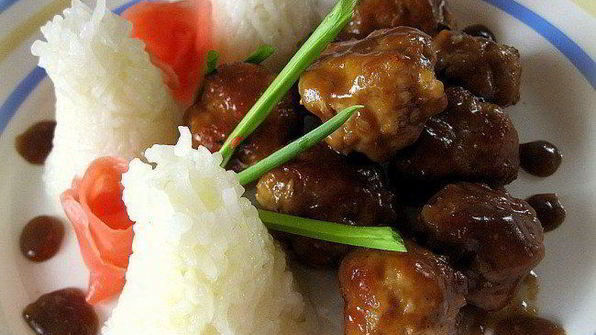 куриные шарики в глазури