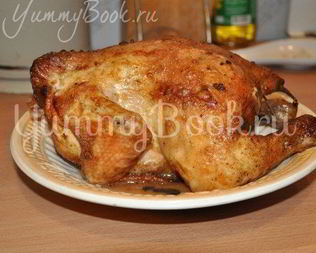 Курица на бутылке