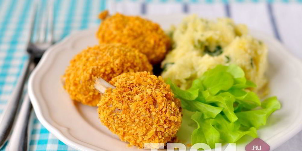 Рецепт курицы в панировке из кукурузных хлопьев