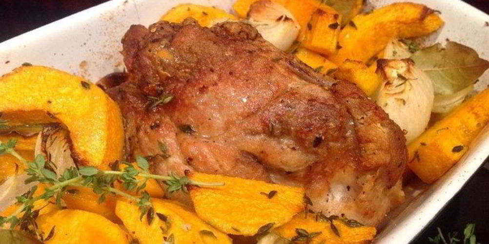 Рецепт свинины с тыквой и пряными травами