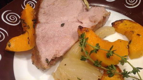 свинина с тыквой и пряными травами