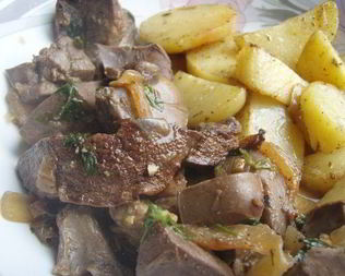 Тушеные бараньи потроха