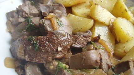 Тушеные бараньи потроха