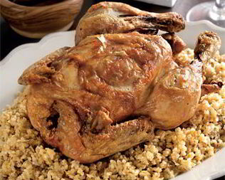 Запеченная курица и пилаф из булгура