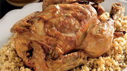Запеченная курица и пилаф из булгура