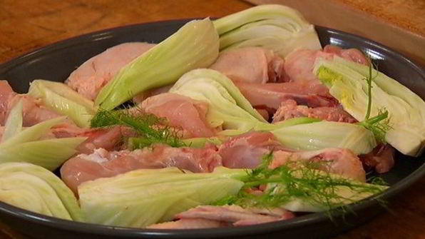 запеченный цыпленок с апельсинами