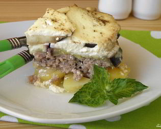 Баклажаны с фаршем и картошкой