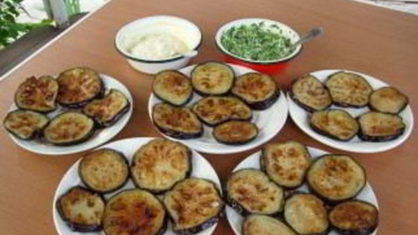 баклажаны, жареные с майонезом