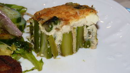 Гратен из зеленой спаржи