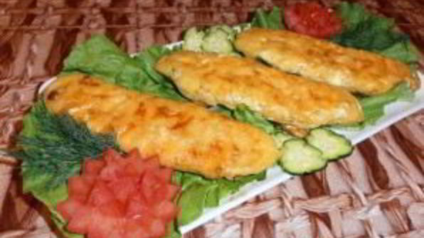 кабачки, фаршированные творогом