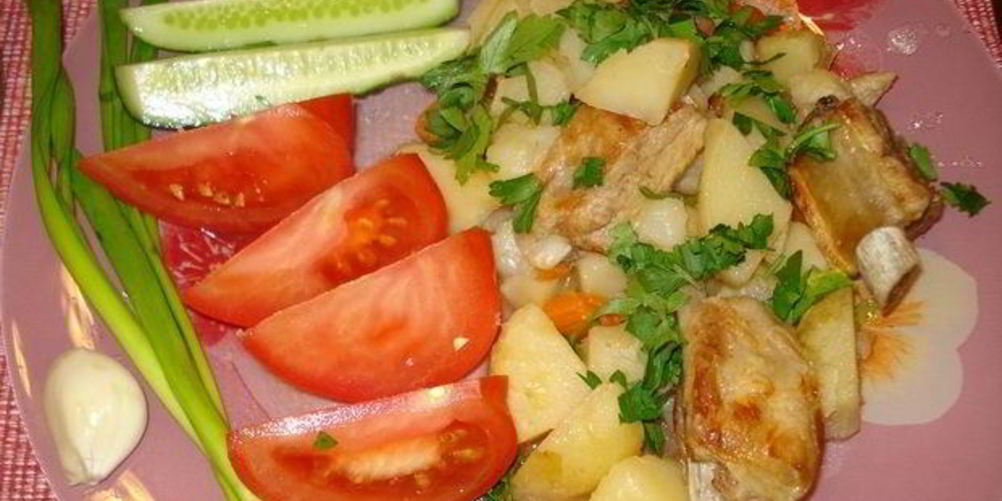 Рецепт картофеля тушеного с ребрышками