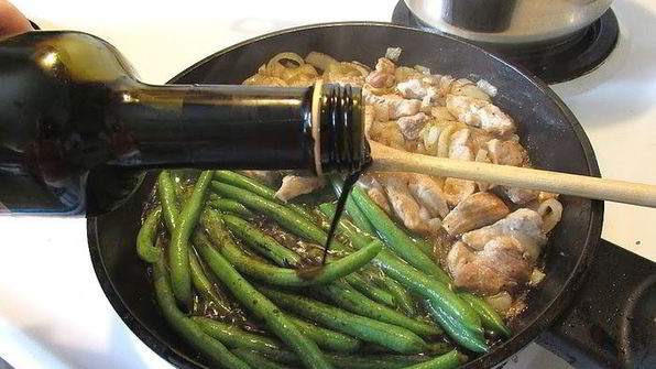 спаржевая фасоль с курицей